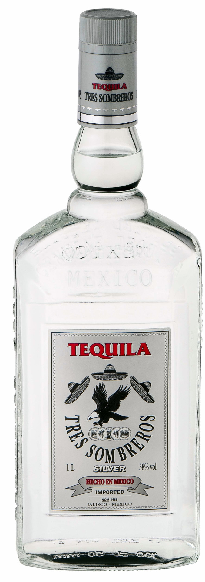 Tres Sombreros Silver Tequila 1l