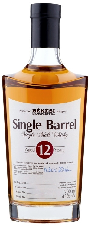 Békési Manufaktúra Single Barrel 12 éves Magyar Whisky 0,7l