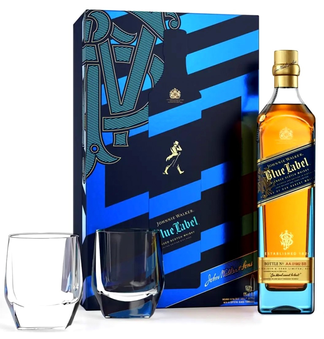 Johnnie Walker Blue Label Whisky+pohár 0.7l