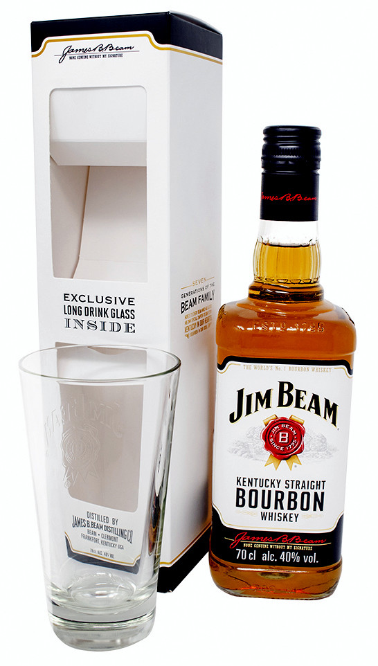 Jim Beam 0,7l +pohár díszdobozos