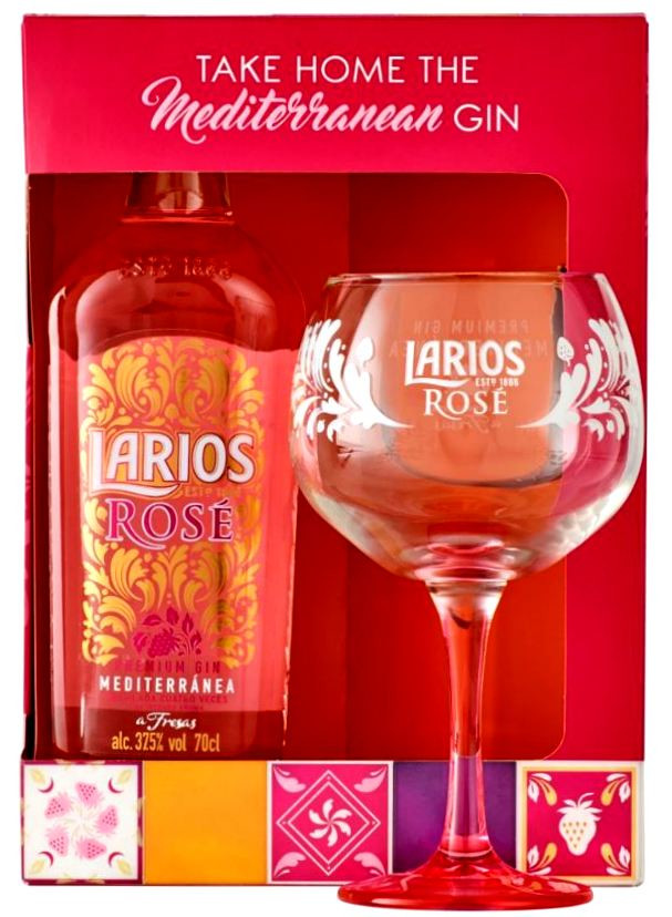 Larios Rosé Gin 0.7l+pohár