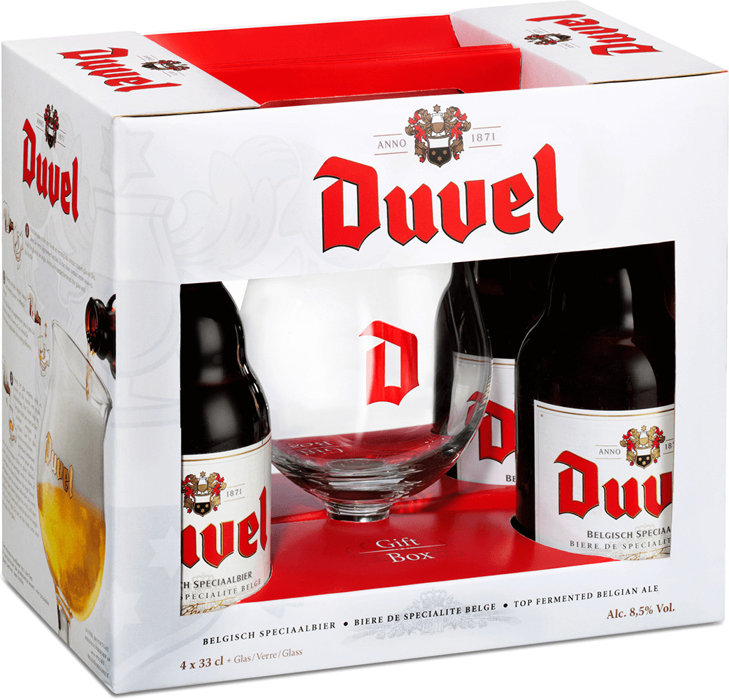 Duvel 4*0.33l + pohár