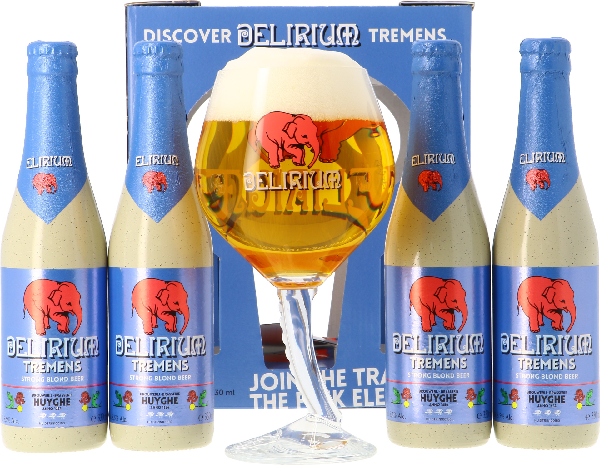 Delirium Tremens 4*0.33l + pohár