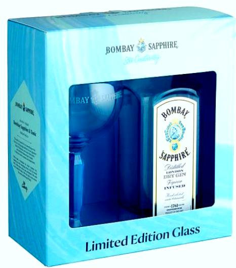Bombay Sapphire Gin +1 pohár 0.7l