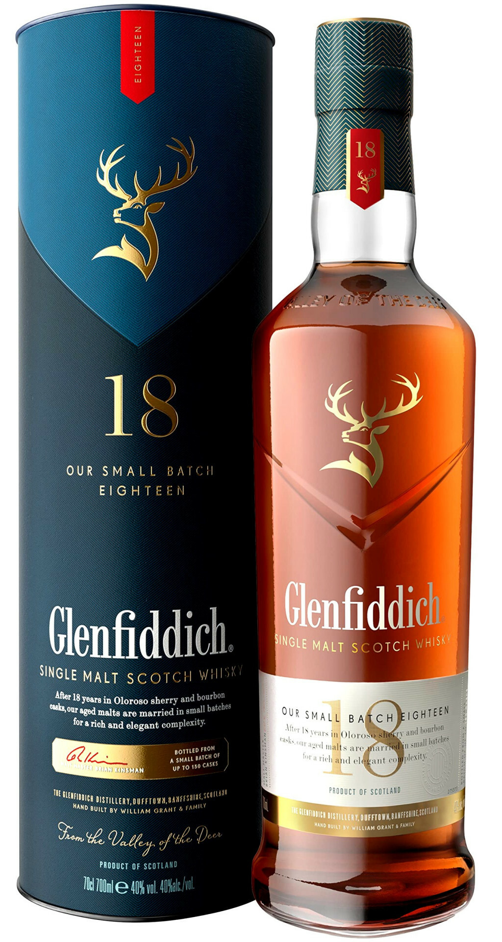 Glenfiddich 18 éves Skót Single Malt Whisky 0.7l DRS