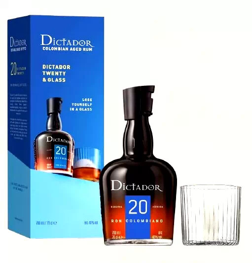 Dictador 20 éves Rum + pohár 0.7l