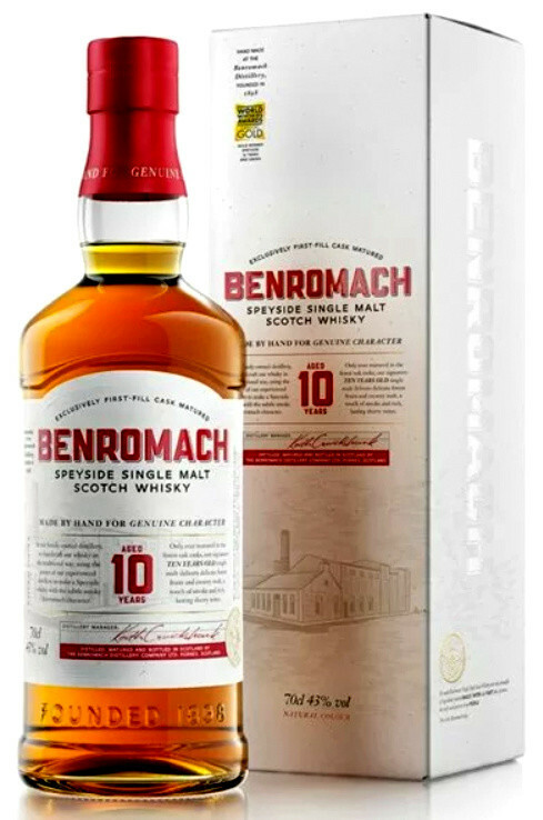 Benromach 10 éves Skót Single Malt Whisky 0.7l DRS
